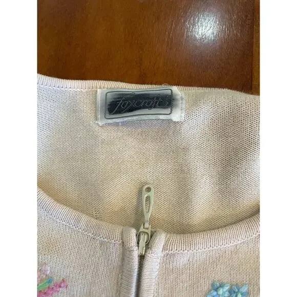 Vintage Embroidered Floral Cardigan Sweater‎ CottageCore Feminine Dainty Large - Picture 4 of 6